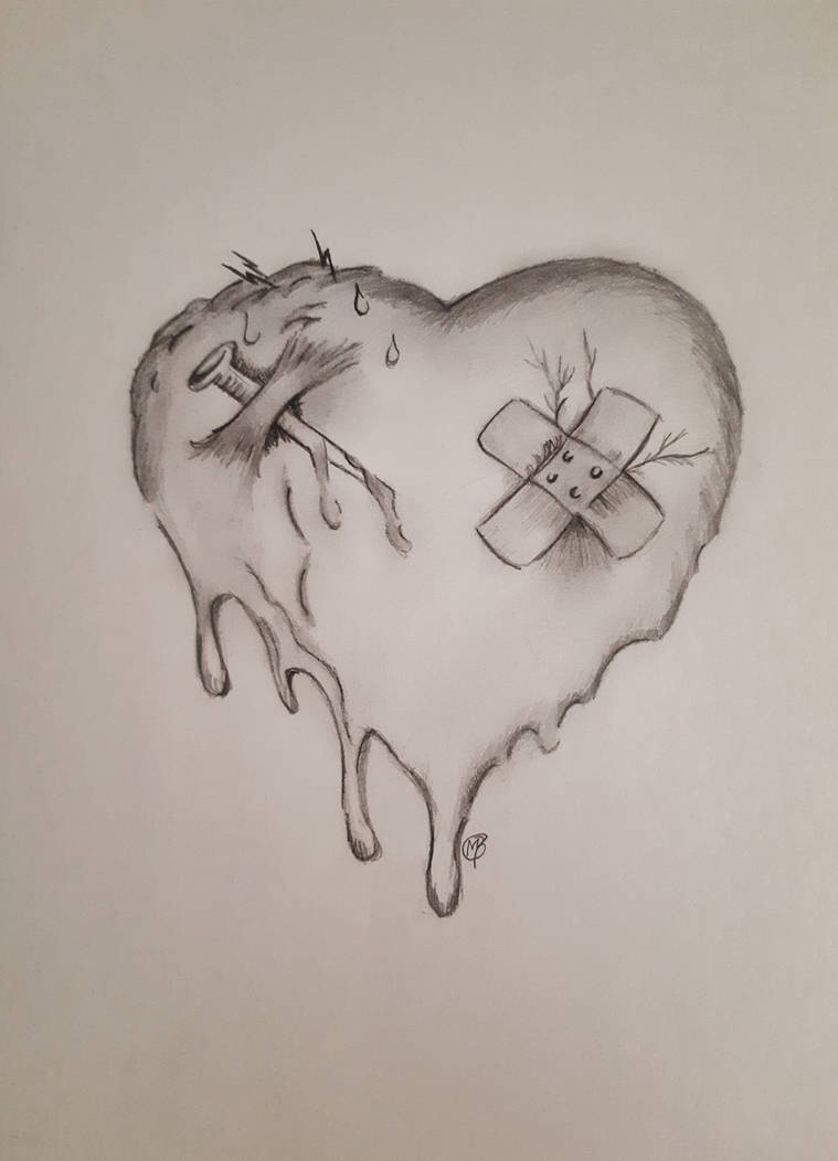 Broken Heart Drawing Intricate Artwork