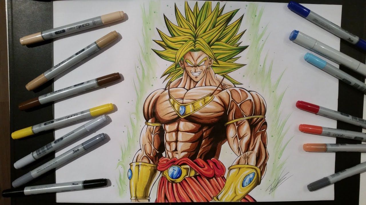 Broly Drawing Detailed Sketch