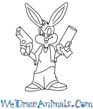Bugs Bunny Drawing Detailed Sketch
