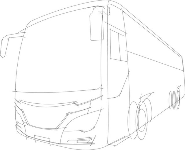 Bus Drawing Hand drawn