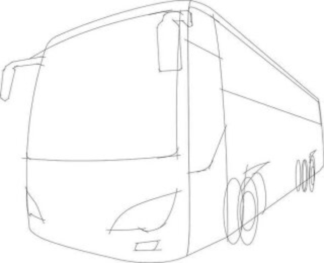 Bus Drawing Modern Sketch