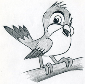 Cartoon Bird Drawing Sketch