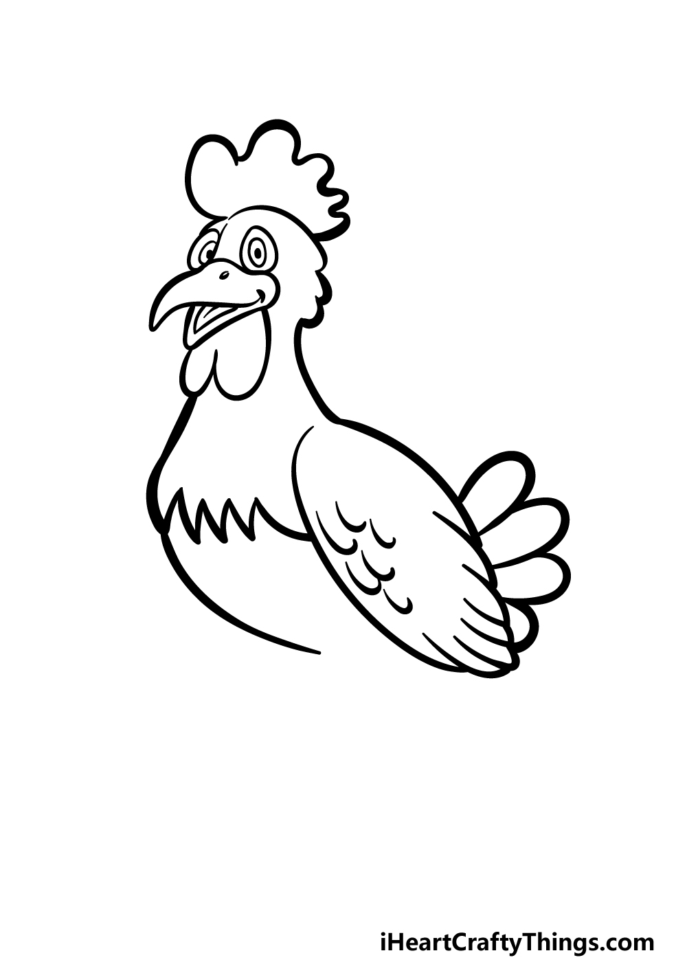 Cartoon Chicken Drawing Amazing Sketch