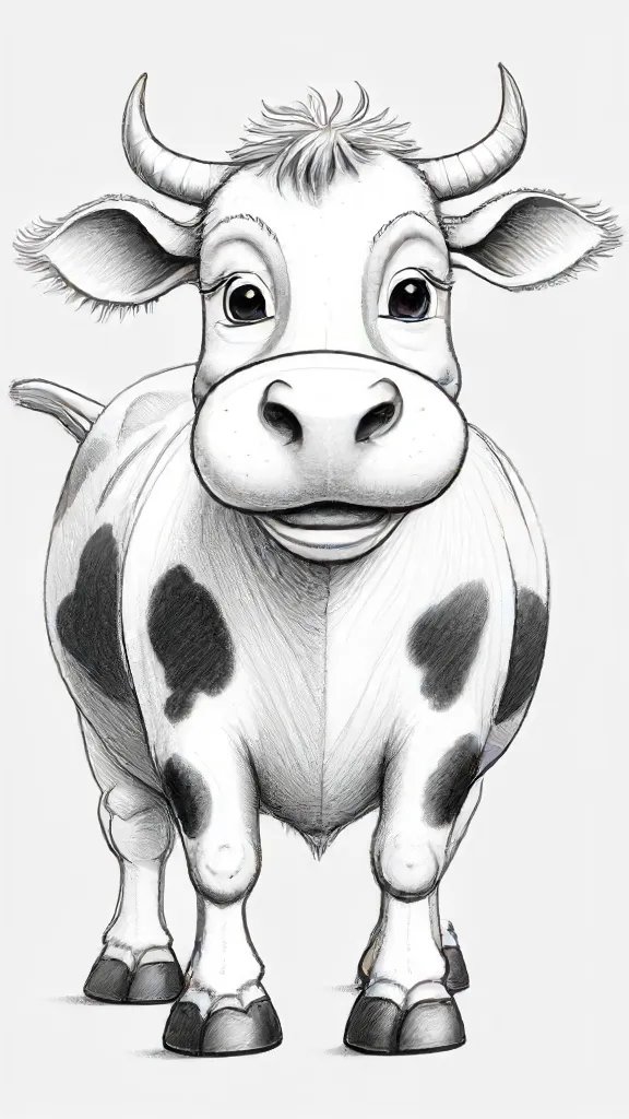 Cartoon Cow Drawing Art Sketch Image