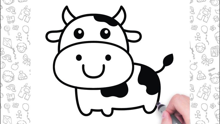 Cartoon Cow Drawing Art