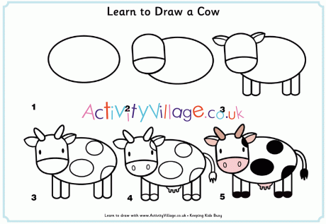 Cartoon Cow Drawing Artistic Sketching