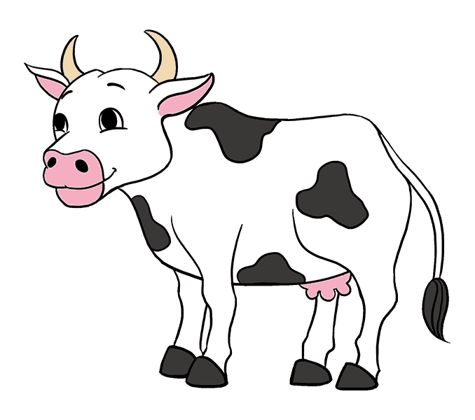 Cartoon Cow Drawing Fine Art