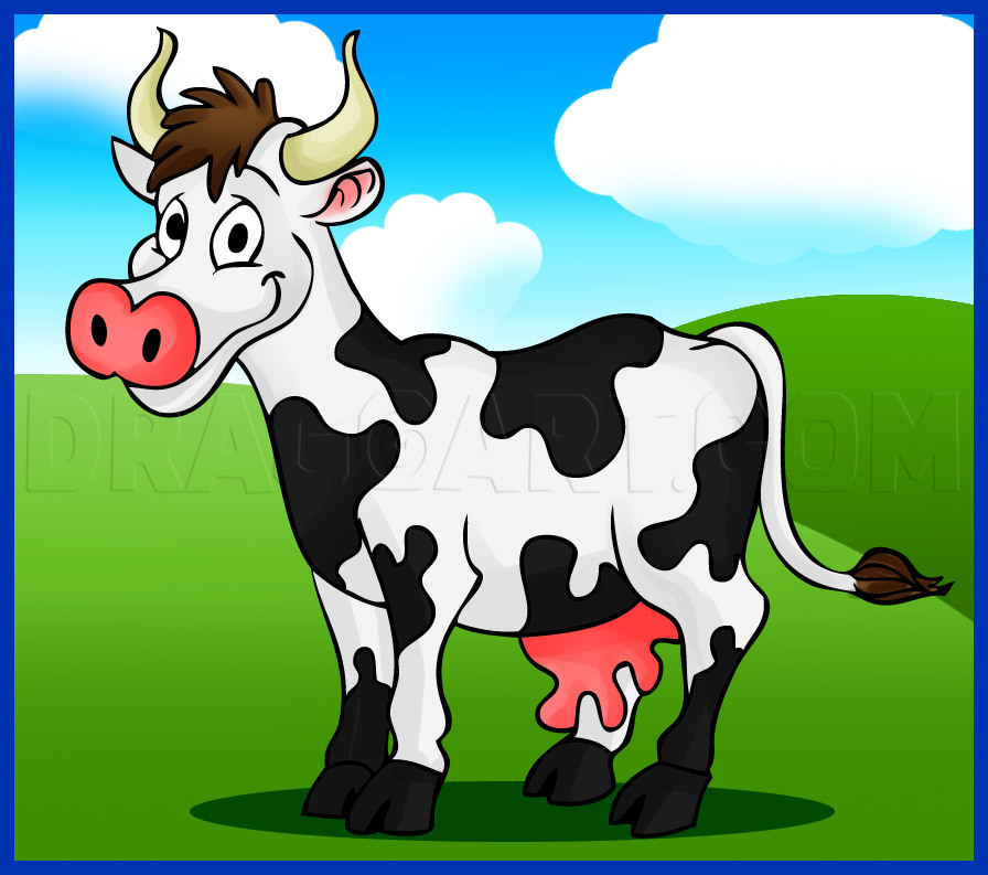 Cartoon Cow Drawing Image