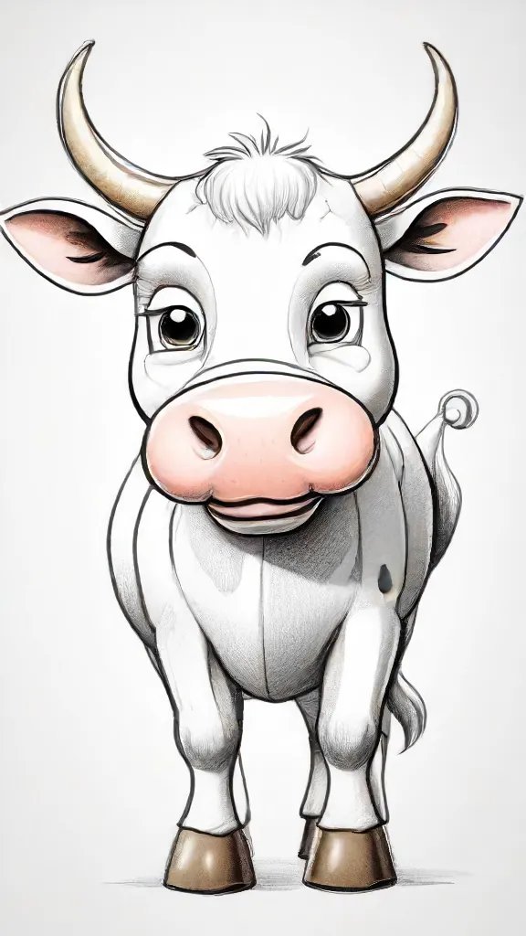 Cartoon Cow Drawing Sketch Image
