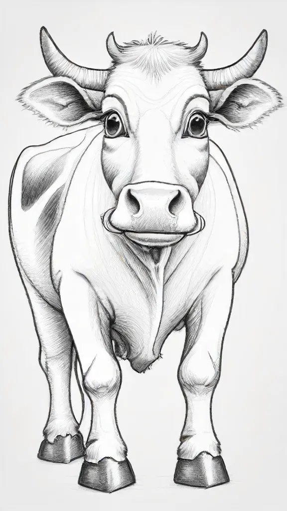 Cartoon Cow Drawing Sketch Photo