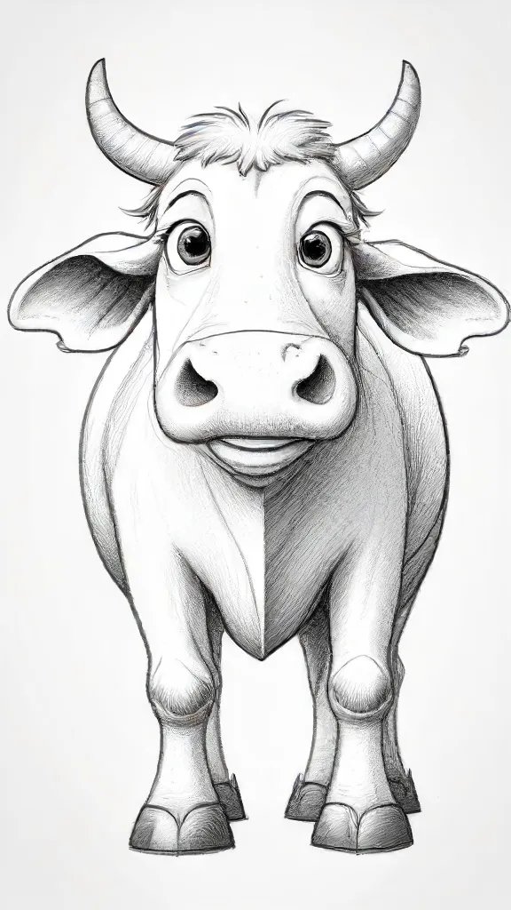 Cartoon Cow Drawing Sketch Picture