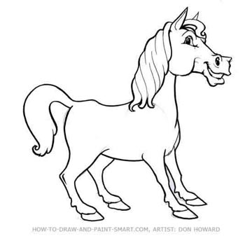 Cartoon Horse Drawing Amazing Sketch