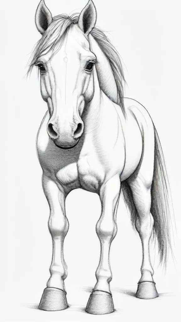 Cartoon Horse Drawing Easy Sketch