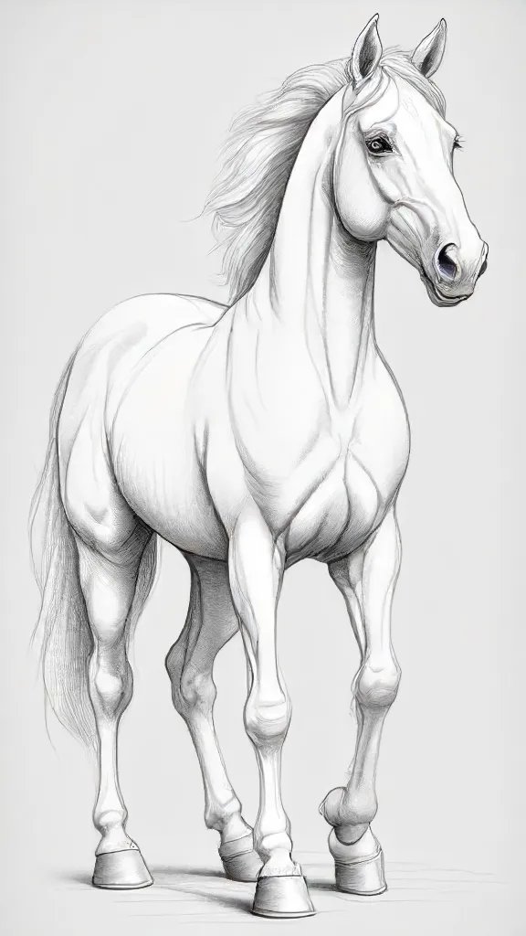Cartoon Horse Drawing Sketch Picture