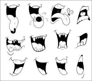 Cartoon Mouth Drawing Realistic Sketch
