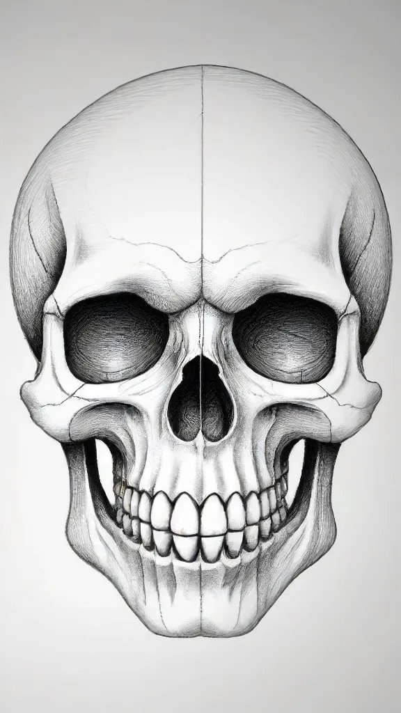 Cartoon Skull Drawing Sketch Image