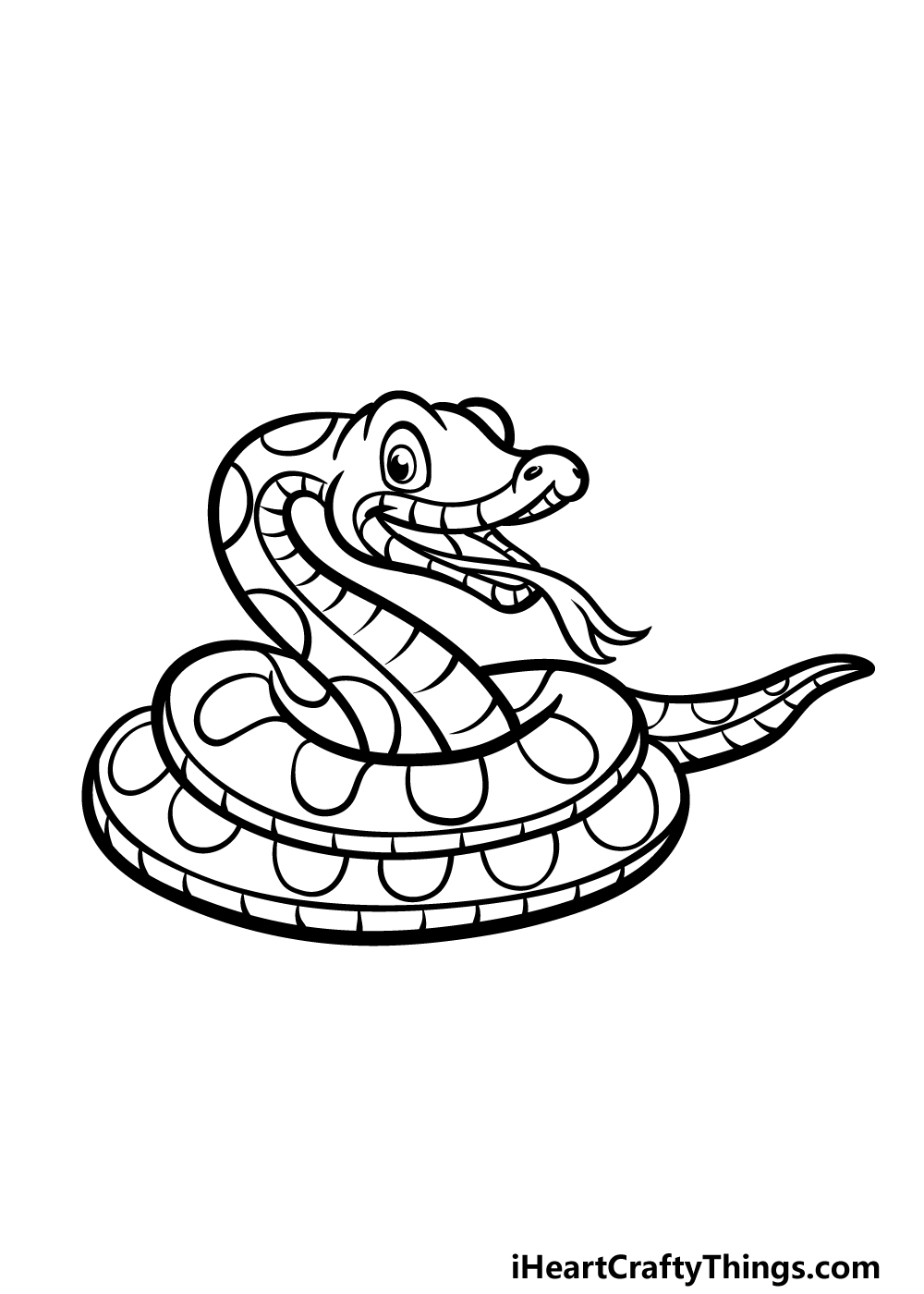 Cartoon Snake Drawing Intricate Artwork