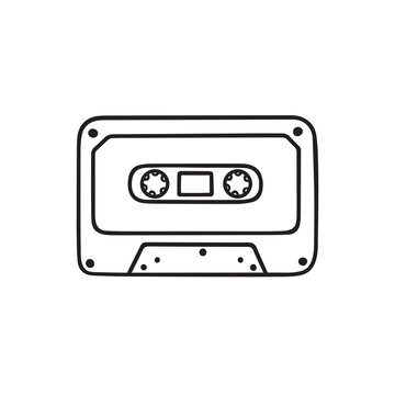 Cassette Tape Drawing Hand drawn Sketch