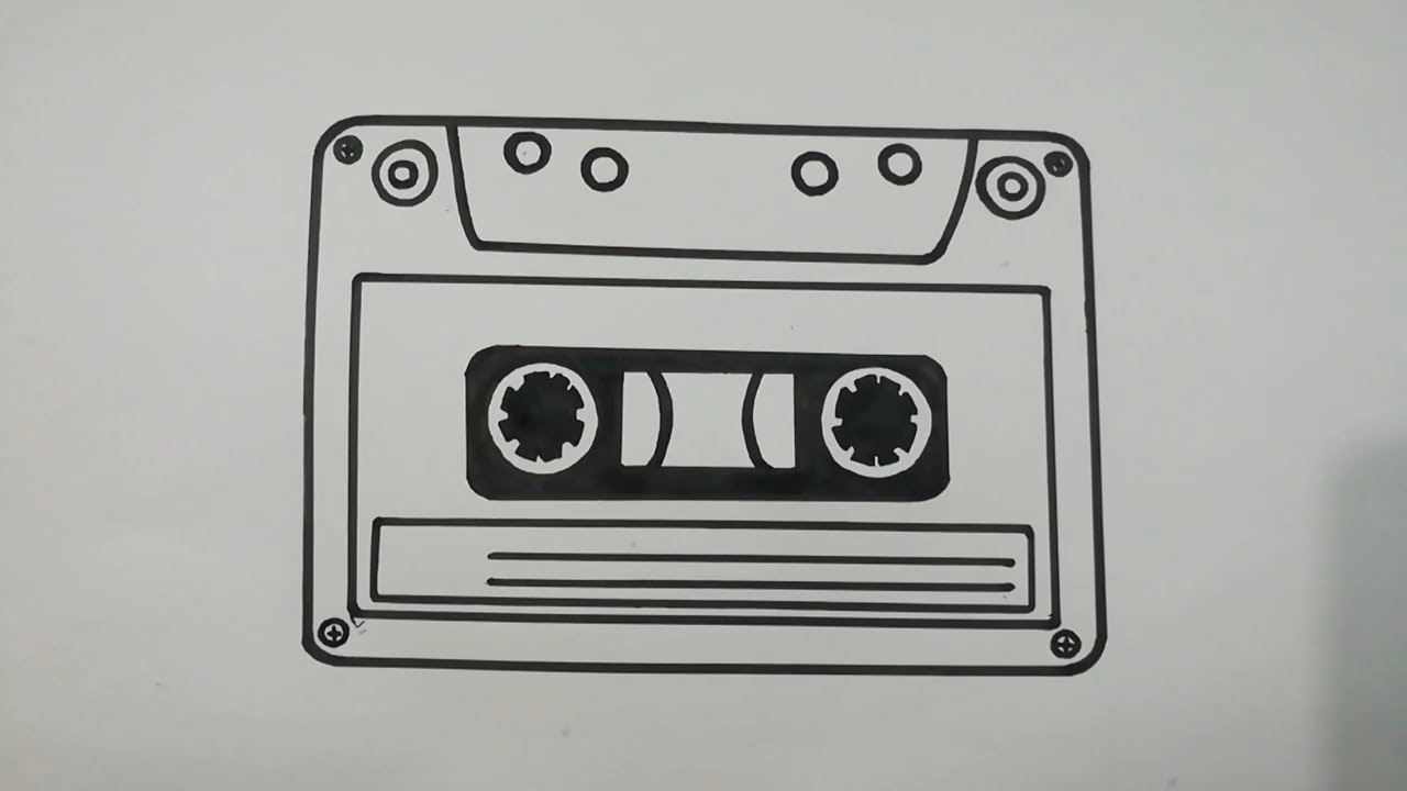 Cassette Tape Drawing Modern Sketch