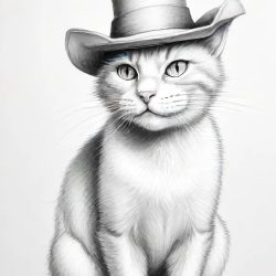 Cat In The Hat Drawing Art Sketch Image