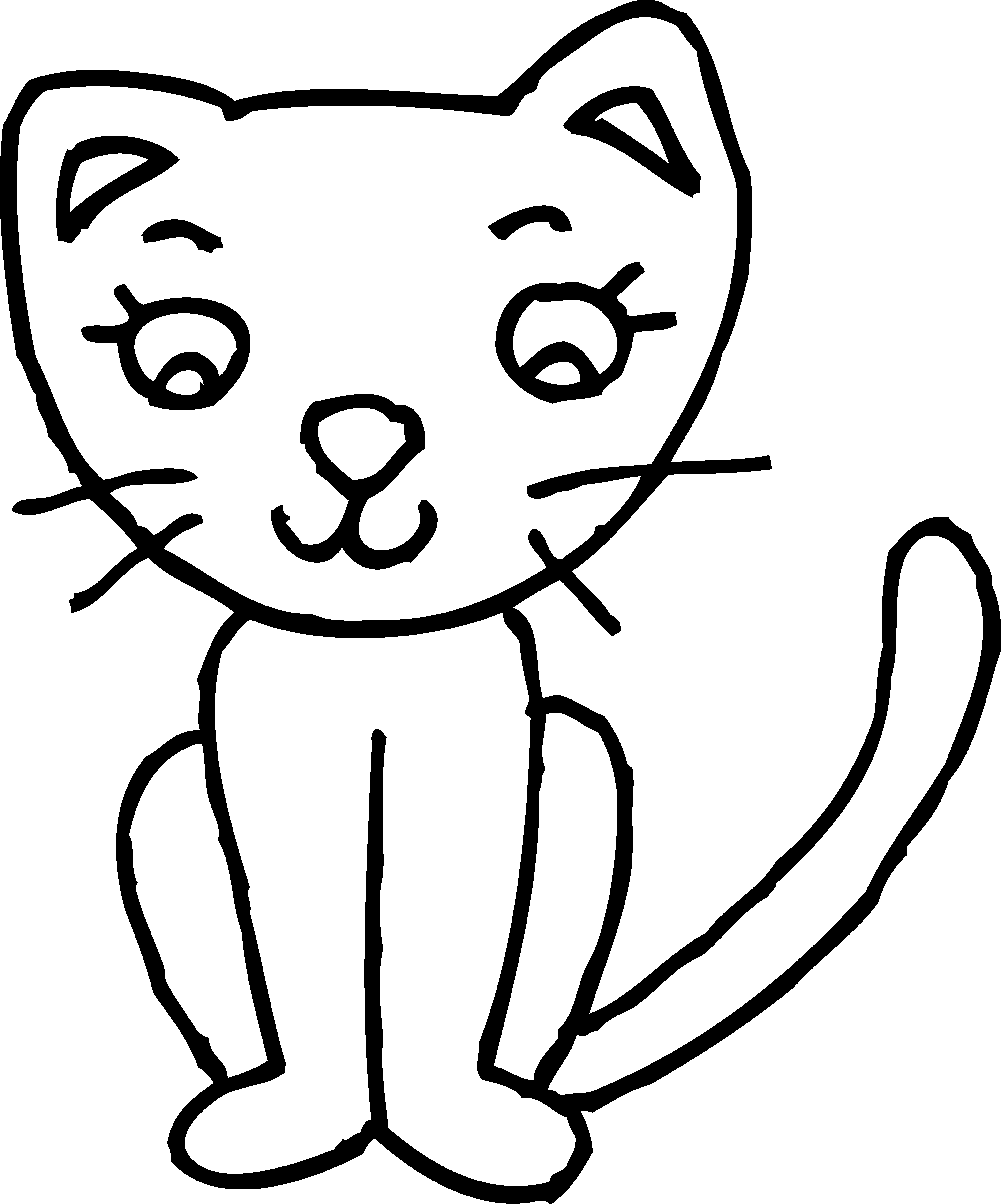 Cat Outline Drawing Art