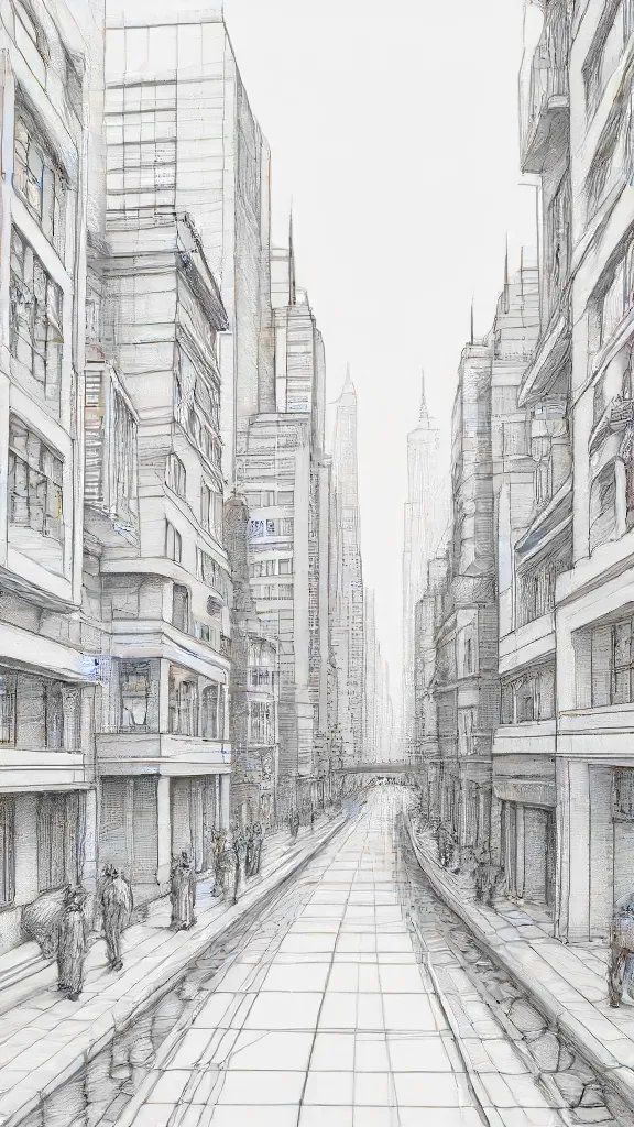 City Drawing Art Sketch Image