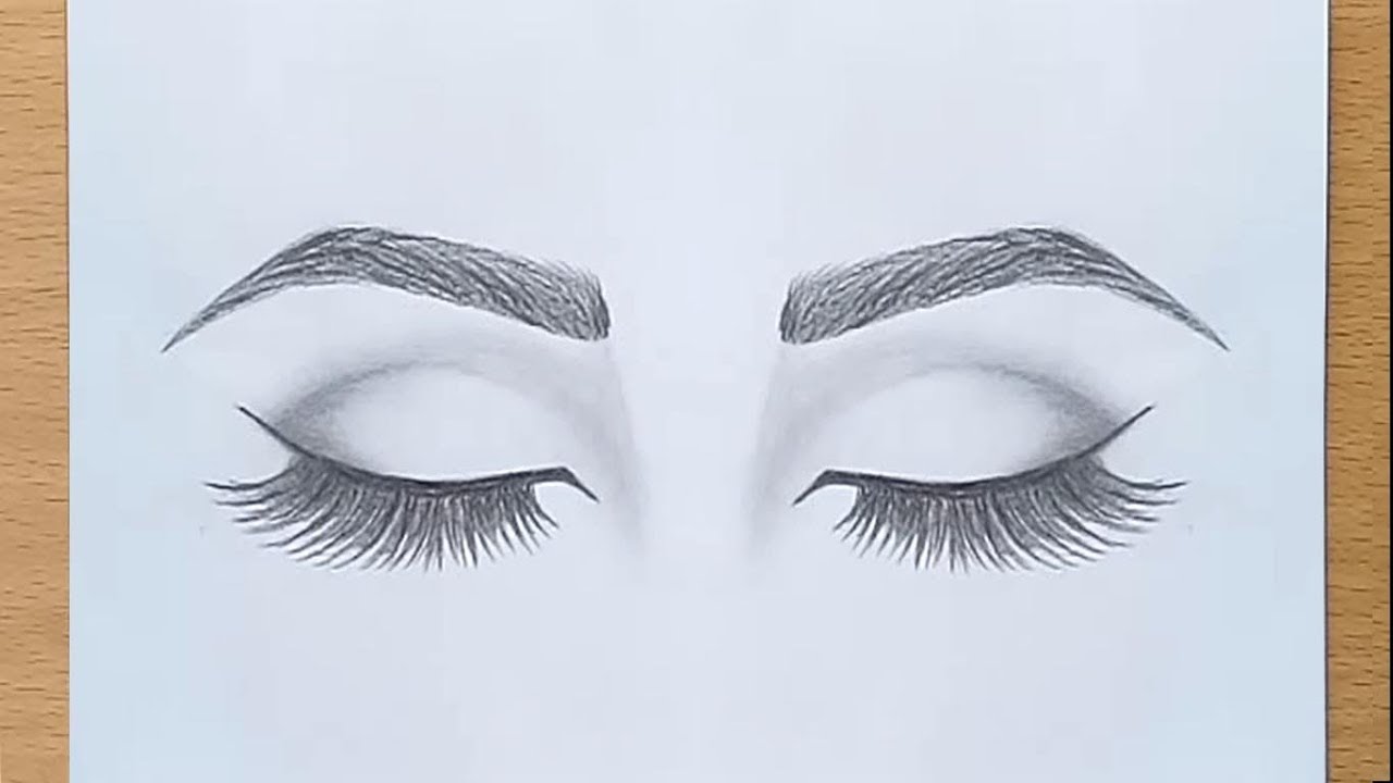 Closed Eyes Drawing Stunning Sketch