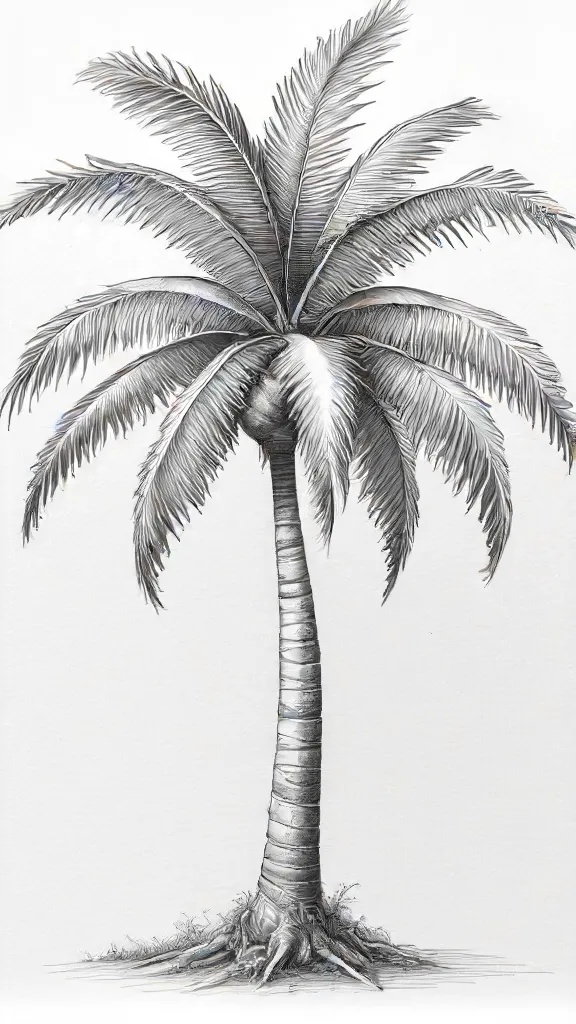 Coconut Tree Drawing Sketch Picture