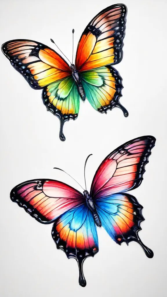 Color Butterfly Drawing Art Sketch Image