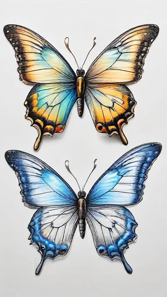 Color Butterfly Drawing Sketch Photo