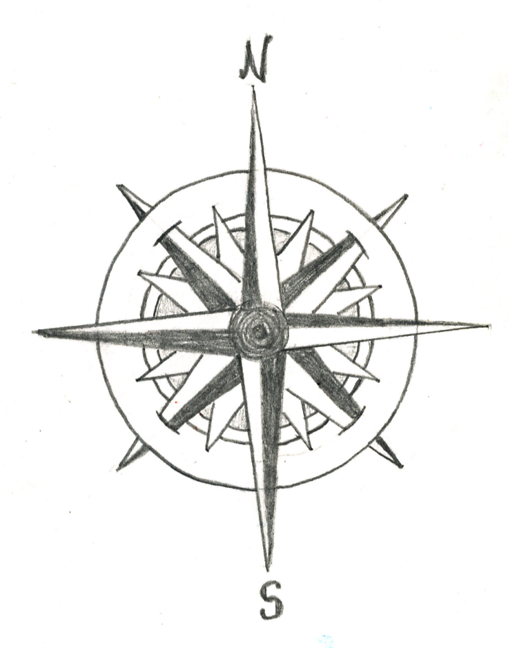 Compass Rose Drawing Creative Style