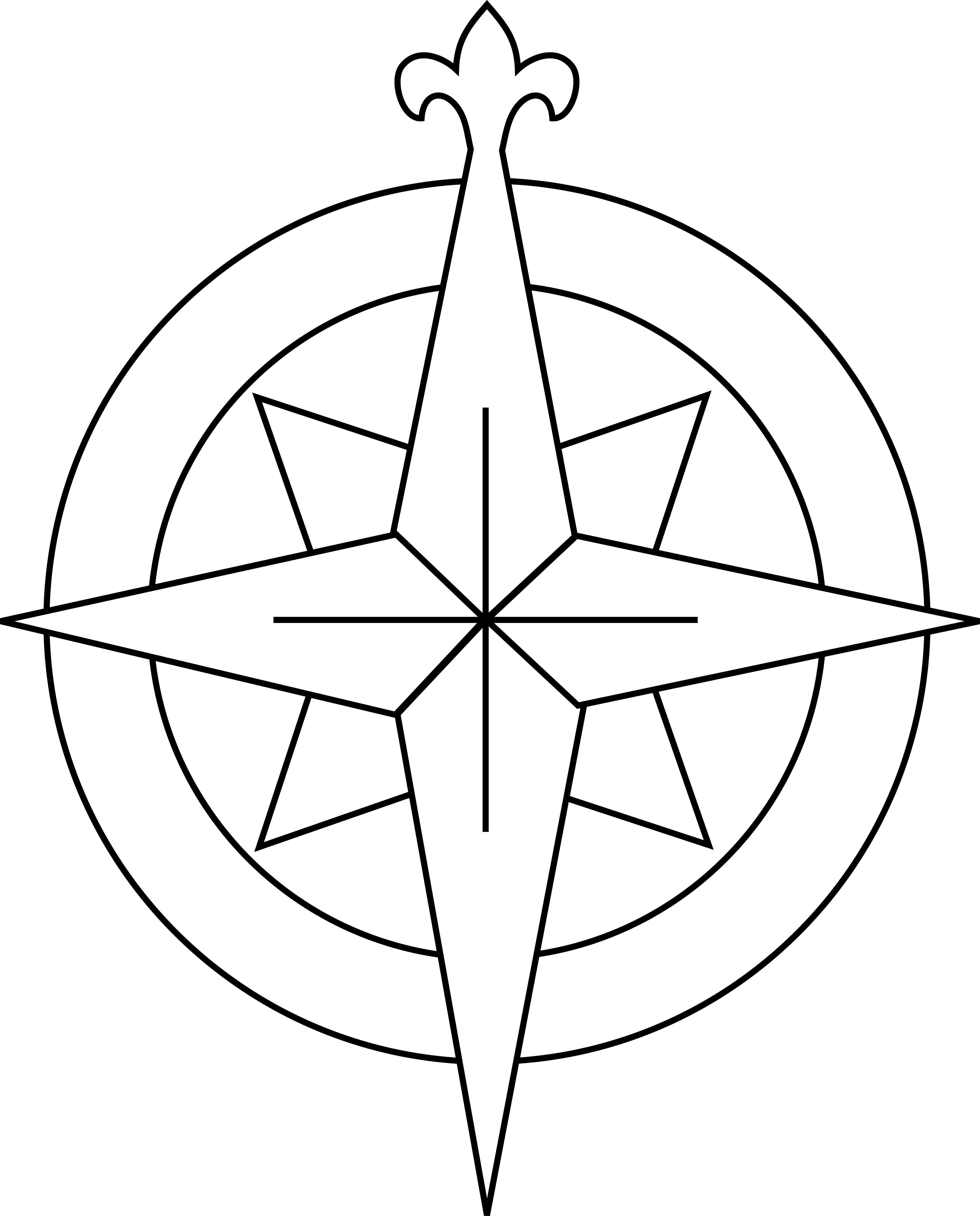 Compass Rose Drawing Stunning Sketch