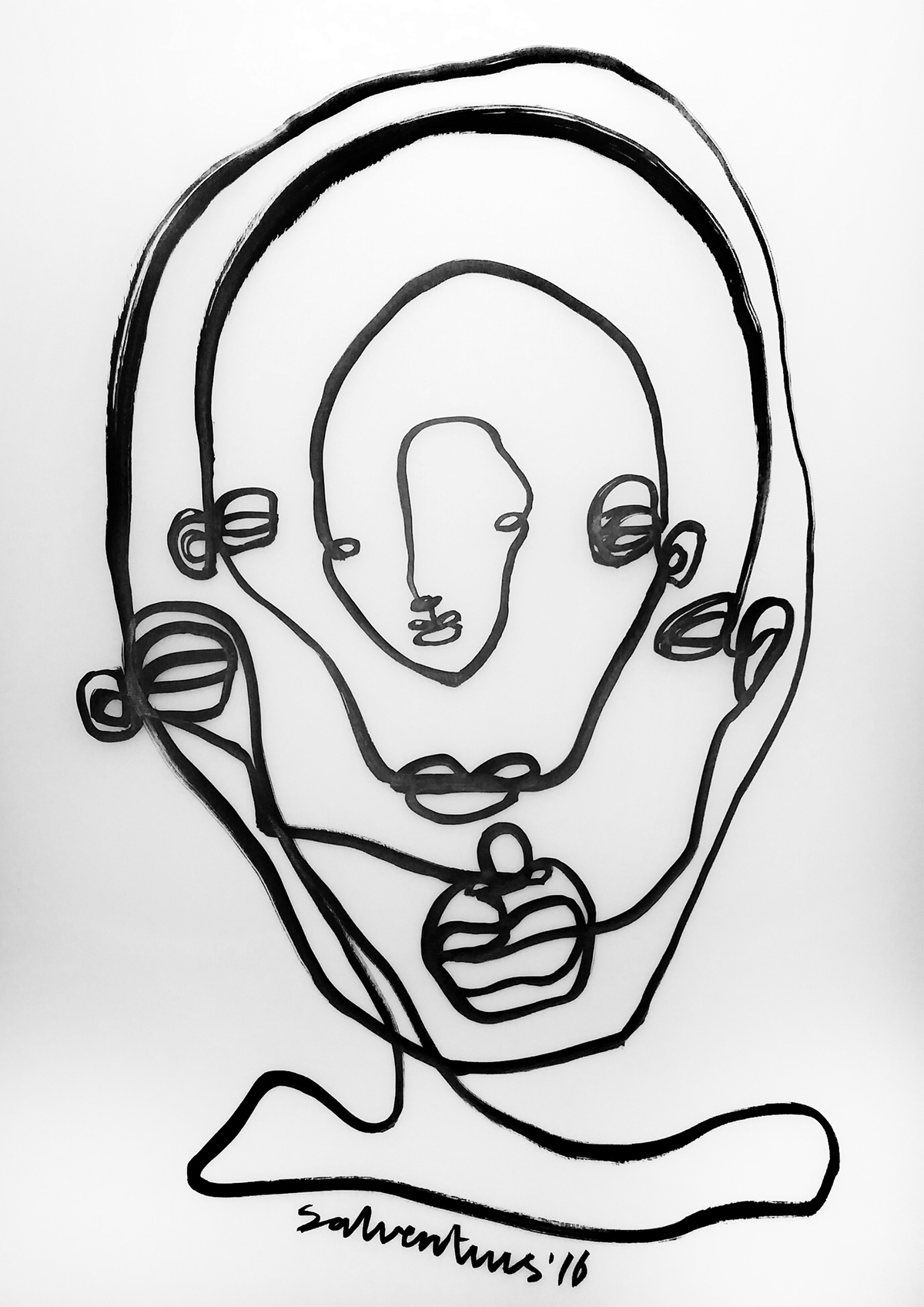 Continuous Line Drawing Sketch