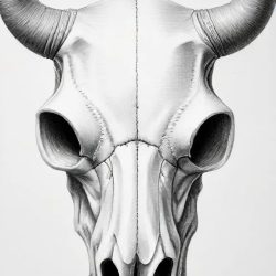 Cow Skull Drawing Art Sketch Image