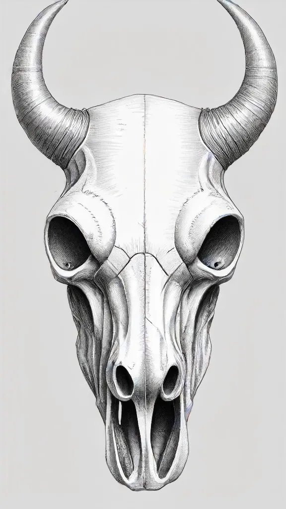 Cow Skull Drawing Sketch Photo