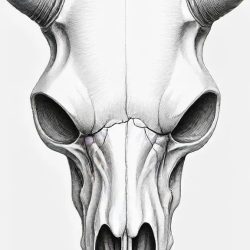 Cow Skull Drawing Sketch Picture