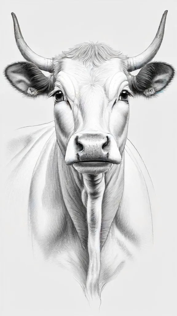 Cows Face Drawing Art Sketch Image
