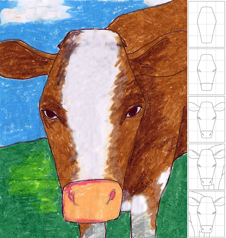 Cows Face Drawing Art