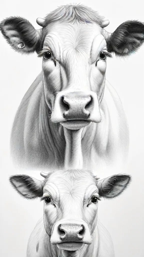 Cows Face Drawing Sketch Photo
