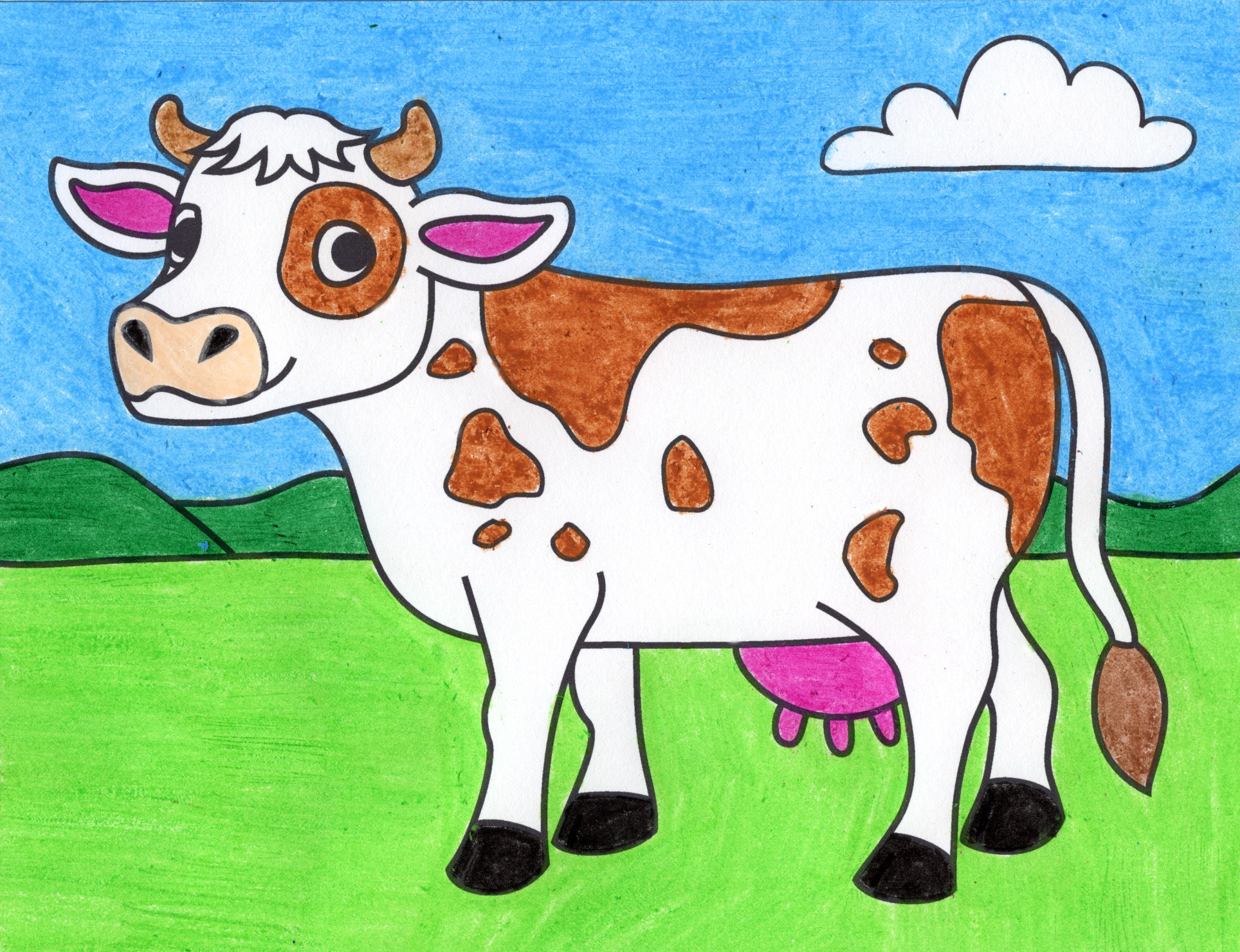 Cows Face Drawing