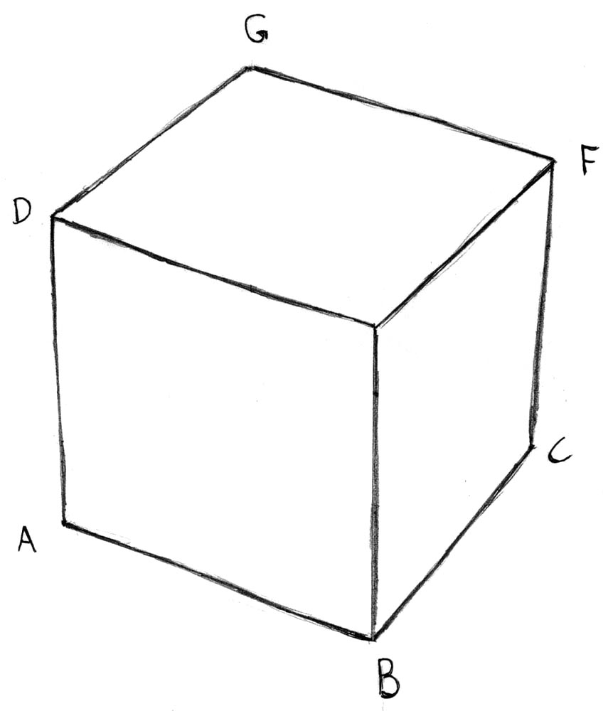 Cube Drawing Hand Drawn