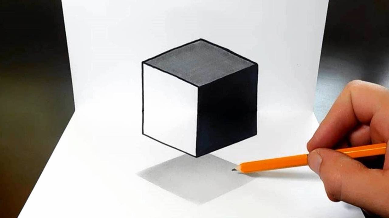 Cube Drawing Sketch