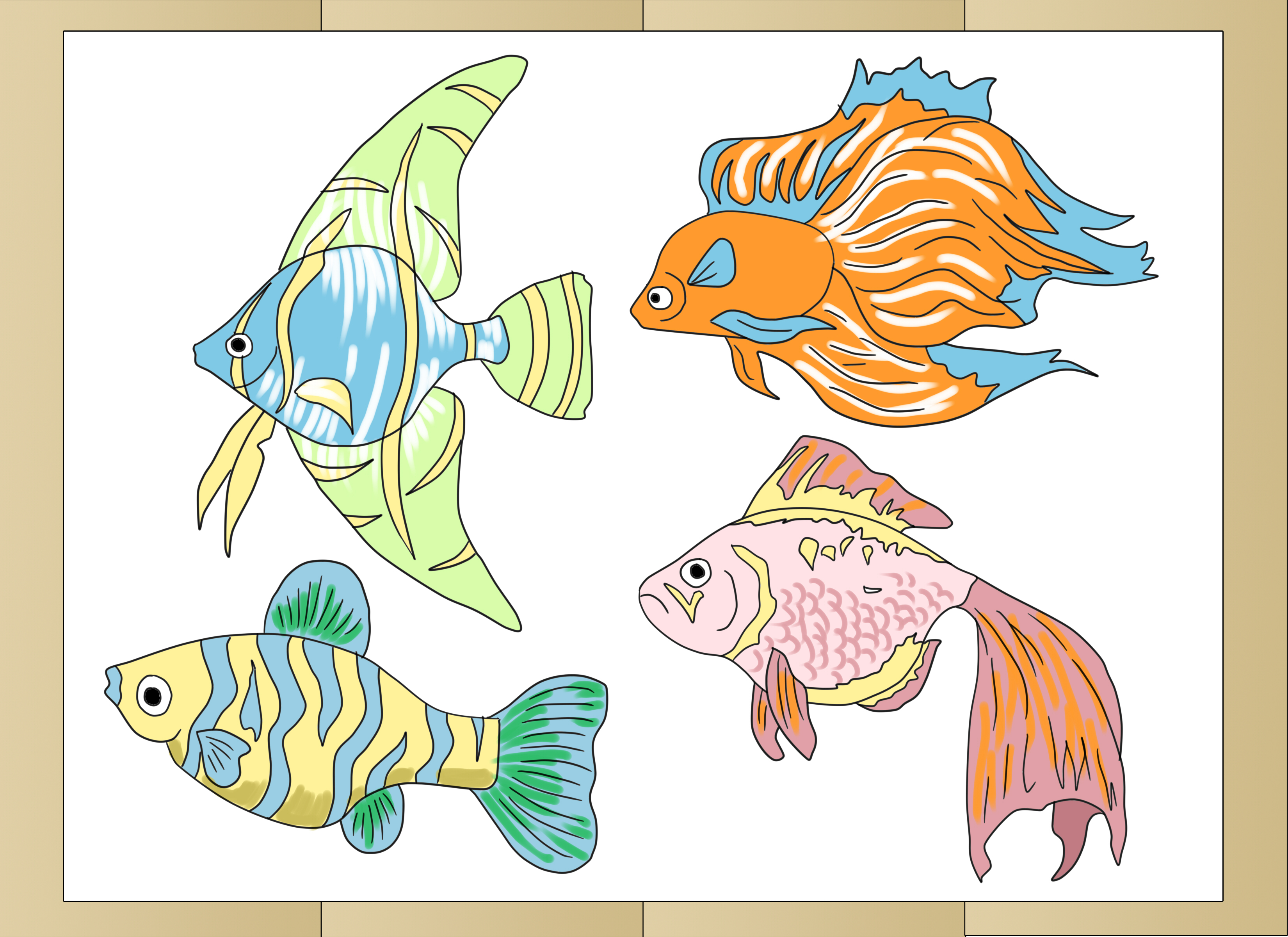 Cute Fish Drawing Professional Artwork