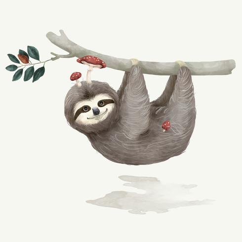 Cute Sloth Drawing Hand Drawn Sketch