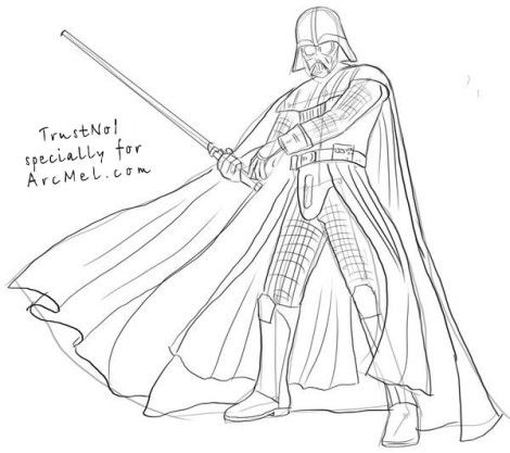 Darth Vader Drawing Artistic Sketching