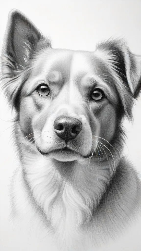 Dog Pencil Drawing Sketch Image