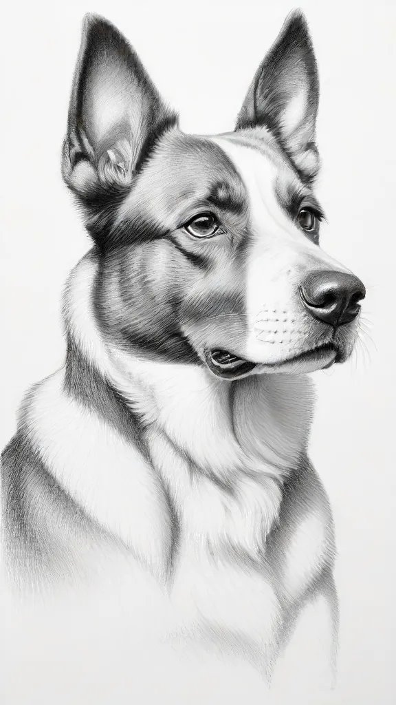 Dog Pencil Drawing Sketch Photo