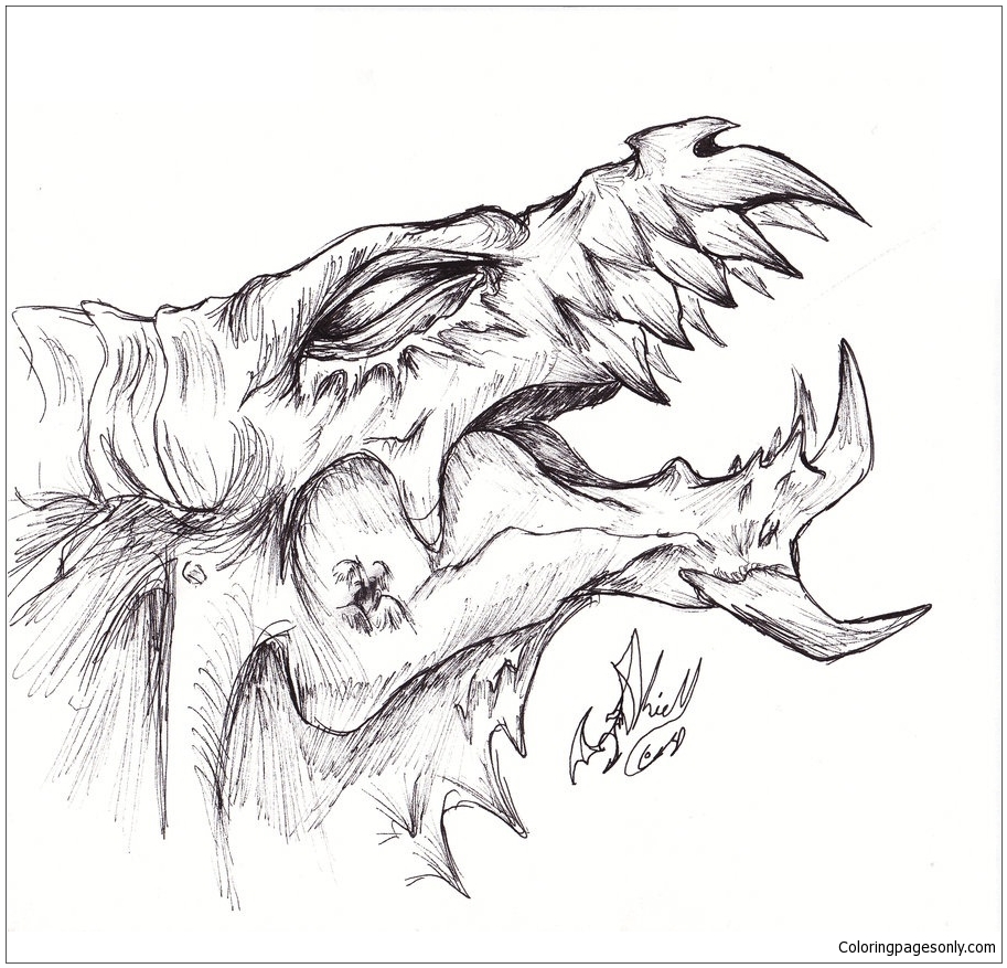 Dragon Head Drawing Artistic Sketching