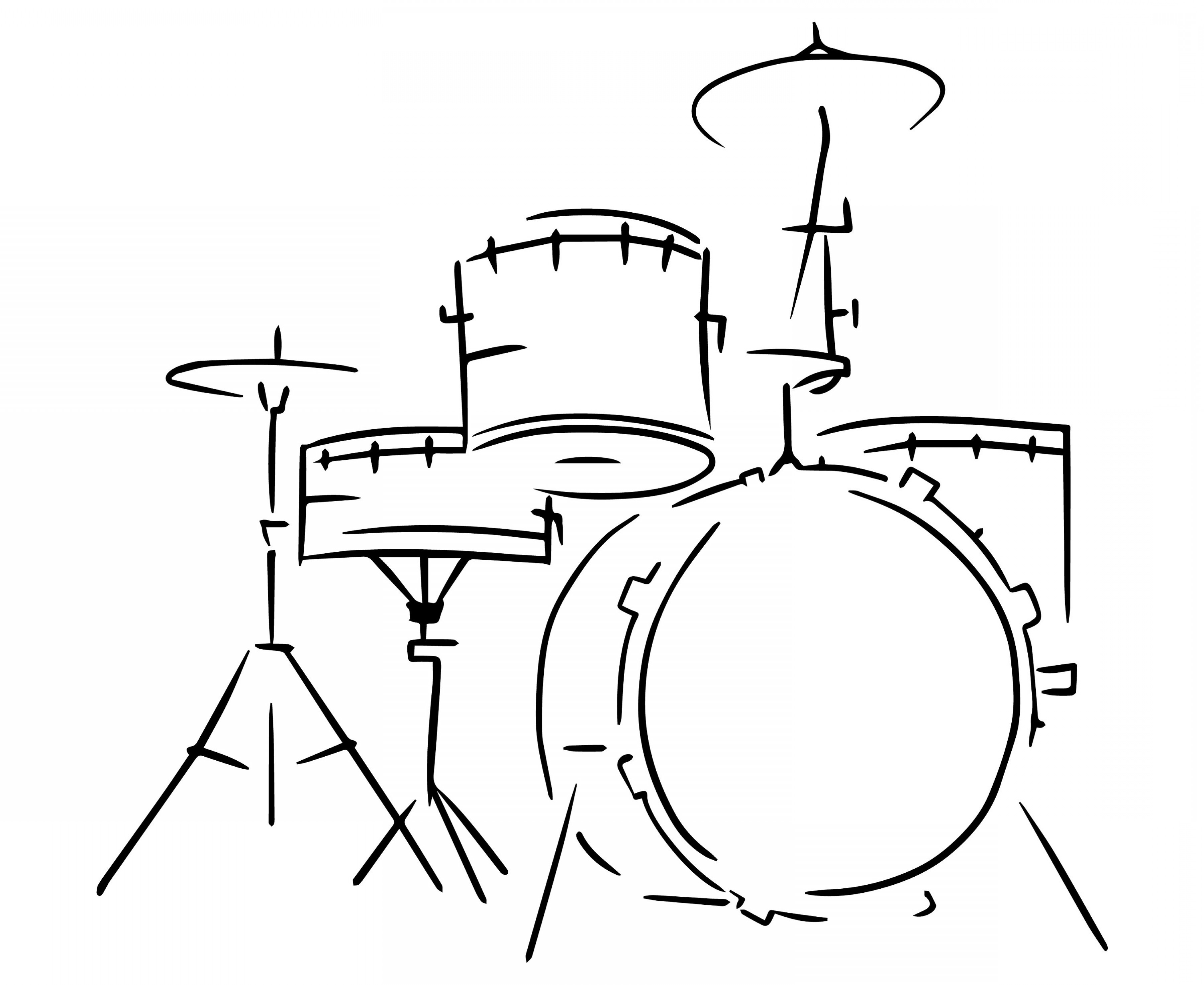 Drum Drawing Hand Drawn