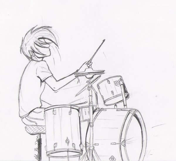 Drummer Drawing Intricate Artwork